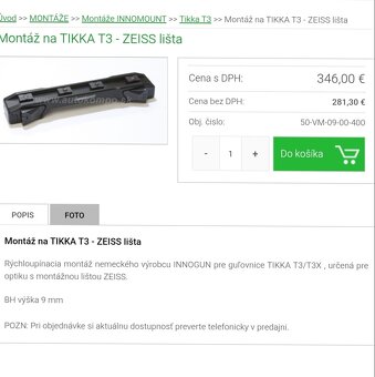 rýchloupínacia lišta innomount - 2