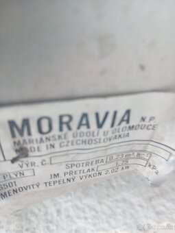 plynová piecka Moravia. - 2