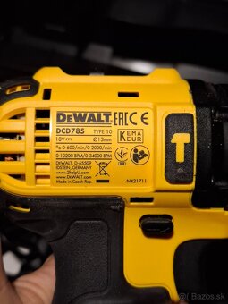 Aku priklepovy skrutkovač dewalt dcd785 18v - 2