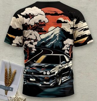 PÁNSKE TRIČKO XXL S 3D POTLAČOU MOUNTAIN CAR - 2