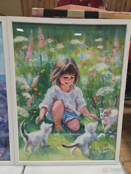 Akryl na akvarelovom papieri,ramik 30x40cm,motív : Dievčatko - 2