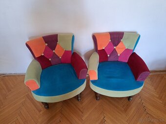 2x farebné kreslo - 2