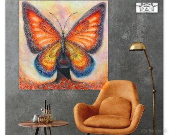 Obraz "Motýľ- transformácia a vývoj" ♥ ( 100x100 cm ) 3d m - 2