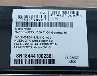 Funkčná grafická karta Geforce GTX 1050Ti - 2