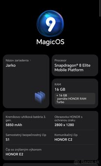 Honor magic 7 pro 16+16GB RAM a 1TB ROM - batéria 5850mAh - 2