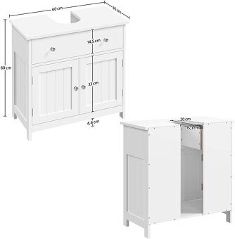 Kúpeľňová skrinka - Yaheetech Meuble de Rangement - 2