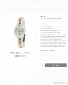 Rado, dámský model True, originál hodinky, stav NOVÉ - 2