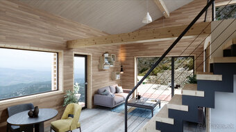 Drevodom E-home 63 mezaninne - modulový, mobilný dom - 2