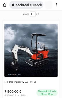 Predam minibager HT08 komplet s 9doplnkami Macao Yanmar MPT - 2