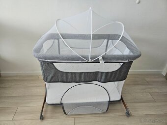 Cestovná postieľka pre deti MoMi SMART BED 4 v 1 sivá - 2