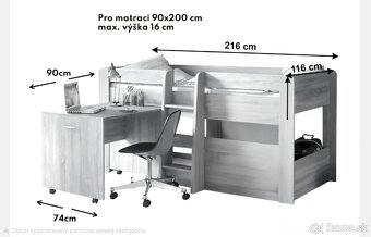 Multifunkčná postel Fanky - 2