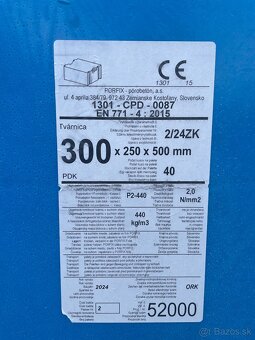 Predám PORFIX tvárnice 500x300x250mm – 1,5 palety (60 ks) - 2