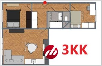 2i byt | pôvodný stav | možnosť dispozičnej zmeny na 3KK - 2