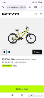 UPLNE NOVÝ BICYKEL SCOOBY 2.0 - 2