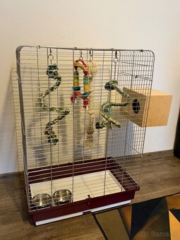 Klietka pre vtáky + príslušenstvo + domček - 2