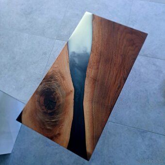 Konferenčný  stôl - čierno-biely, orech - 2