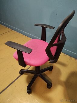 kancelárska stolička detská ružová - 2