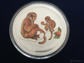 1 kg stříbrná barevná mince opice 2016 - originál - 2
