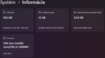 Herný PC RTX 4070Ti O12G (záruka do 05.10.2025) - 2