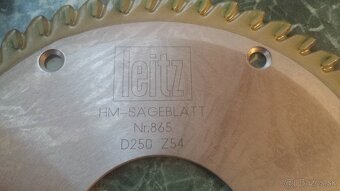 Predám nepoužitú pílu Leitz D-250 mm, otvor-80 mm, Z-54 mám - 2