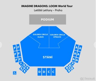 2x lístok na Imagine Dragons Praha Letňany 11.6.2025. - 2