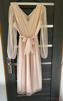 Púdrovozlaté spoločenské šaty 44/XL - 2