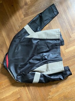 Štýlová kožená bunda K-Cero – retro racing štýl, L - 2