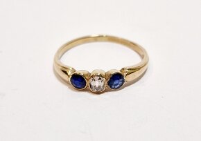 14k zlaty prsten zafir - 2