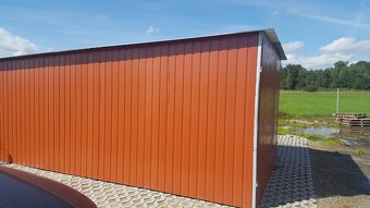 Plechová garáž 3×5 m – RAL 8004 bledá hnedá - 2