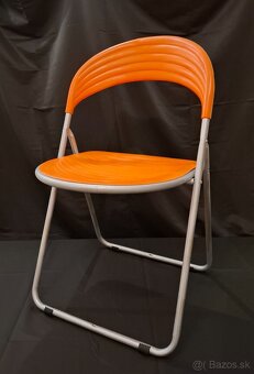 Vintage Orange Folding Space Age Chair, posledné 2 kusy - 2