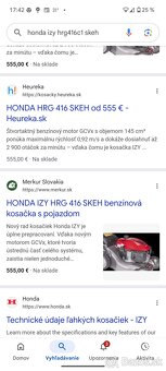 Benzínová kosačka Honda - 2
