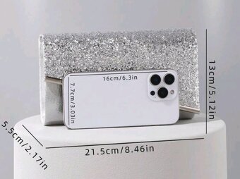 Strieborná kabelka plesová - 2