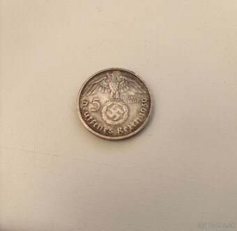 Strieborná minca 5 Reichsmark 1939 G - 2