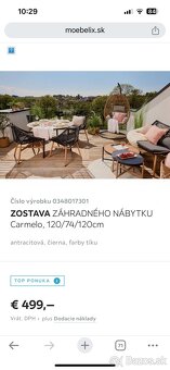 Záhradné sedenie (konštrukcia hliník) - 2
