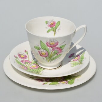 Starožitný anglický porcelánový trojset - sedmokráska - 2