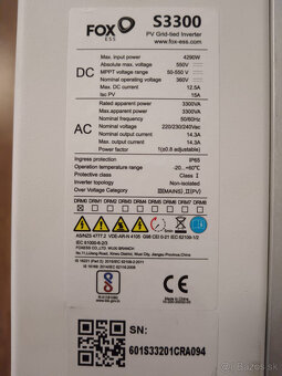Predám menič FOX ESS S3300 - 2