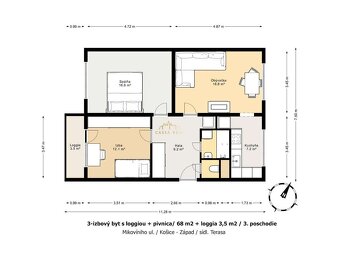 Veľmi PEKNÝ zariadený 3-izb. byt, Loggia + Klíma, Mikovíniho - 2