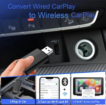 Bezdrôtový adaptér 2v1 CarPlay,Android Auto,Plug & Play - 2
