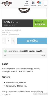 Jawa 125, 175 pružiny - 2