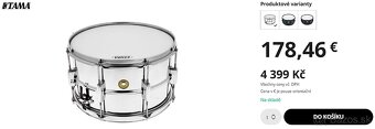 TAMA Metalworks Steel Snare 14 x 8. - 2