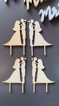 Svadobná výzdoba Drevené zápichy a nápisy - 2