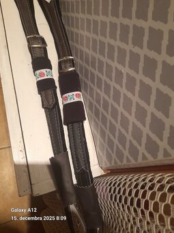 Akordeon -heligonka remene čierne hnedé a bordovo cervenę - 2