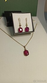 Predám zlatý rubínový náhrdelník s diamantom - 2
