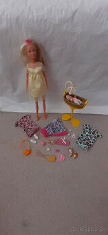 babika barbie bábo postieľka zavinovačka doplnky topánky šat - 2
