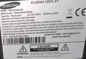 SAMSUNG plazma 107cm (42") - 2