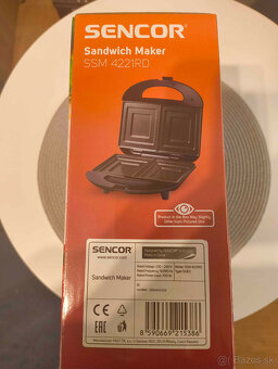 NOVÝ sendvičovač SENCOR SSM 4221RD (červený) - 2