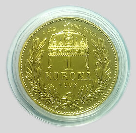 zlato 1 Korona 1906 KB novorazba Budapešť 2014 - 2