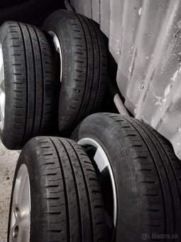 4ks alu disky orig. Škoda 5x100 R14 pneu conti 165/70 5mm - 2