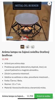 Aróma lampa na čajovú sviečku oceľový šesťhran - 2