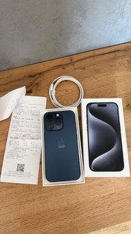 Predám iPhone 15 Pro – Blue Titanium, 128 GB - 2